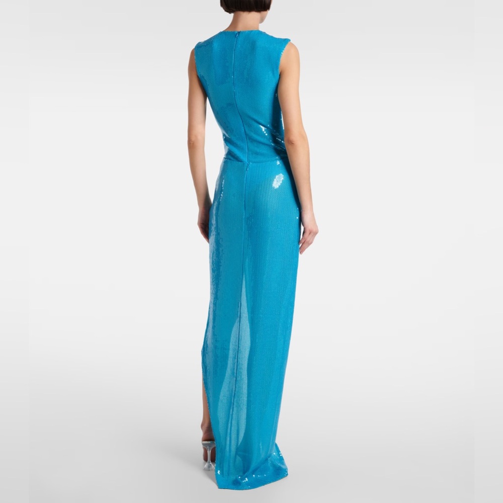 Alex Perry Blue Sequin Maxi Dress - Picture 3 of 5
